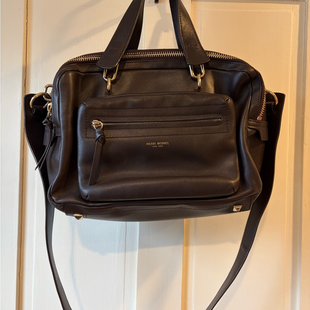 Henri Bendel Brown Leather Satchel